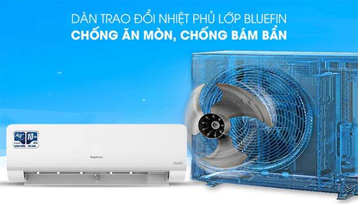 Dàn tản nhiệt điều hòa Nagakawa được mạ Golden Fin chống ăn mòn hiệu quả