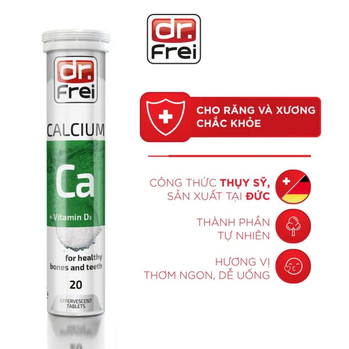 Hình ảnh thực tế viên sủi Dr. Frei Calcium + Vitamin D3 cao cấp