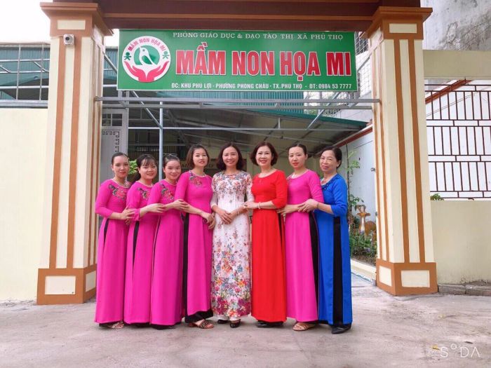 Khuôn viên xanh mát tại Mầm non Họa Mi