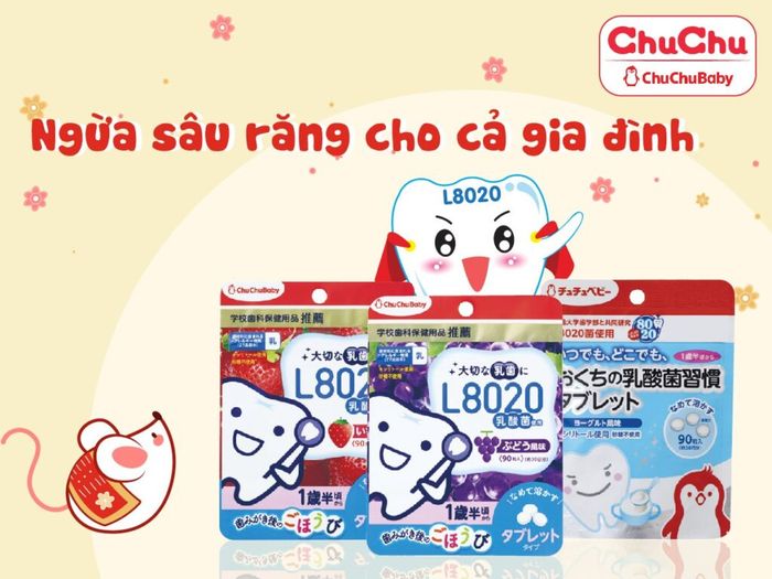 Hình ảnh thực tế viên ngậm L8020 ChuChuBaby - Sản phẩm chăm sóc răng miệng thế hệ mới