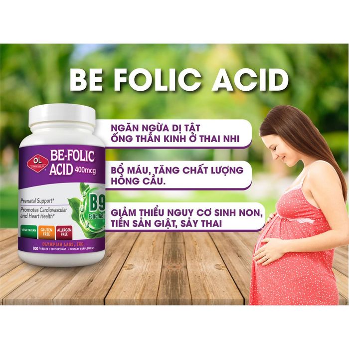 Hình ảnh chi tiết bao bì BE-FOLIC ACID - thông tin rõ ràng, minh bạch