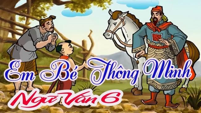 <i>Bức tranh minh họa sống động: Hình ảnh em bé thông minh đang đối đáp với viên quan (Nguồn: Sưu tầm)</i>