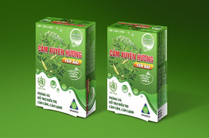 Hình ảnh bao bì bột tắm Cảm Xuyên Hương chính hãng