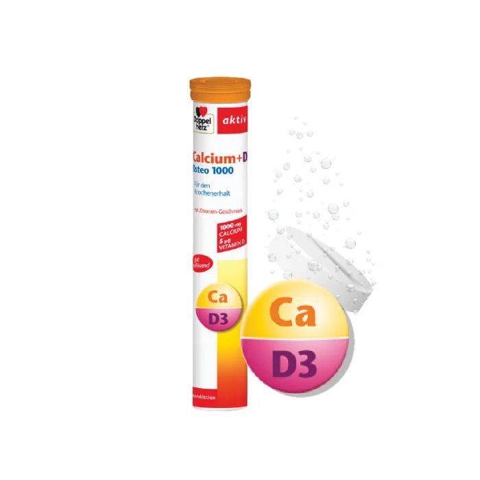 Hình ảnh minh họa viên sủi bổ sung Canxi và Vitamin D3 Doppelherz Calcium + D3 Osteo 1000