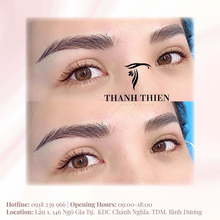 Hình ảnh thực tế về thành phẩm điêu khắc chân mày tại Thanh Thiên Beauty House