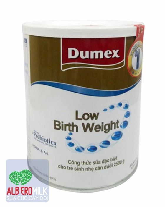 Hình ảnh sản phẩm Dumex Low Birth Weight - thiết kế tinh tế với tông màu trắng xanh thanh khiết