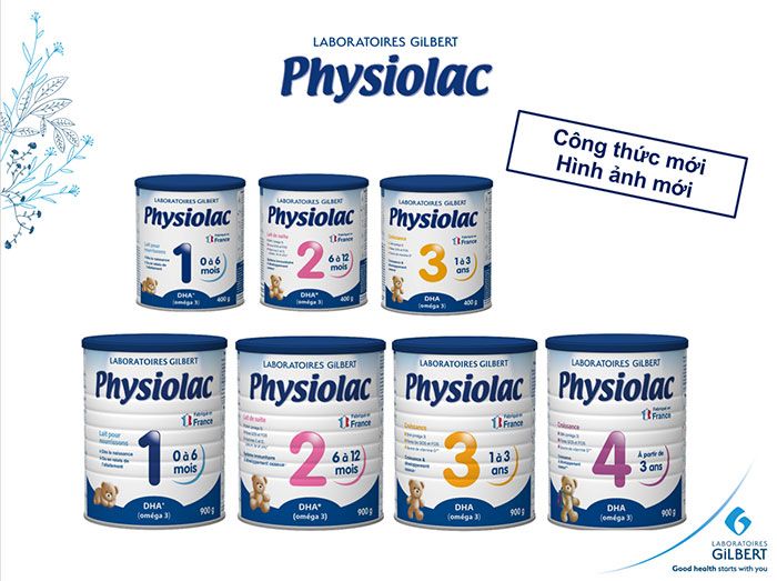 Bộ sưu tập sữa Physiolac cho từng giai đoạn phát triển của trẻ