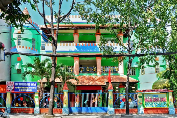 Hình ảnh khuôn viên xanh mát tại Trường Mầm non 24B