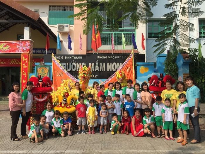Khuôn viên xanh mát tại Trường Mầm non 27
