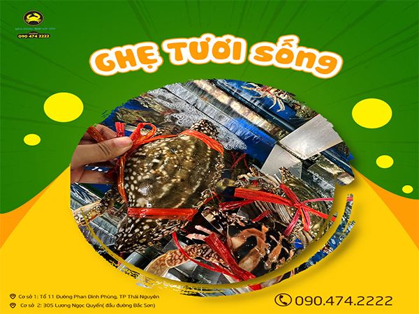 Ghẹ tươi sống nguyên con - Hương vị biển cả đậm đà