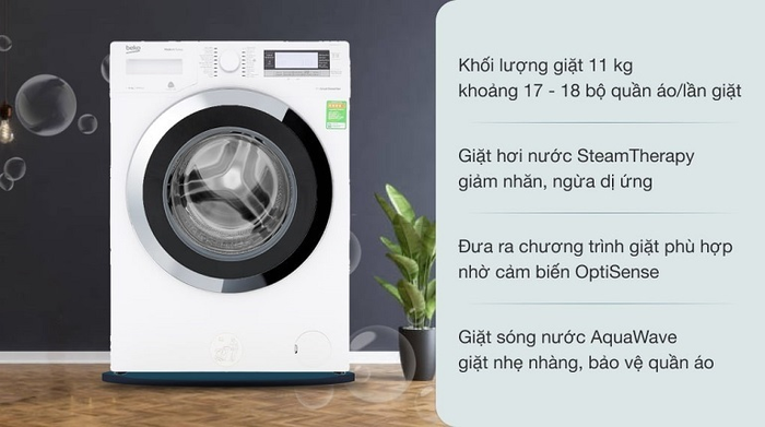 Máy giặt Beko Inverter 11kg WTE 11735 XCST