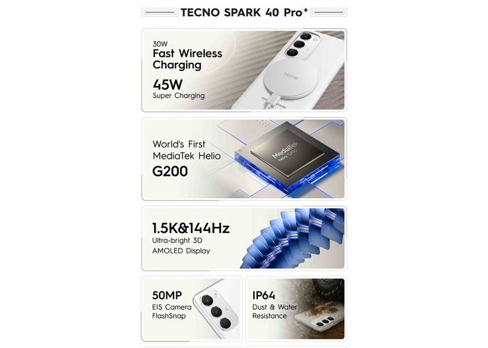 Cấu hình chi tiết TECNO SPARK 40 Pro+