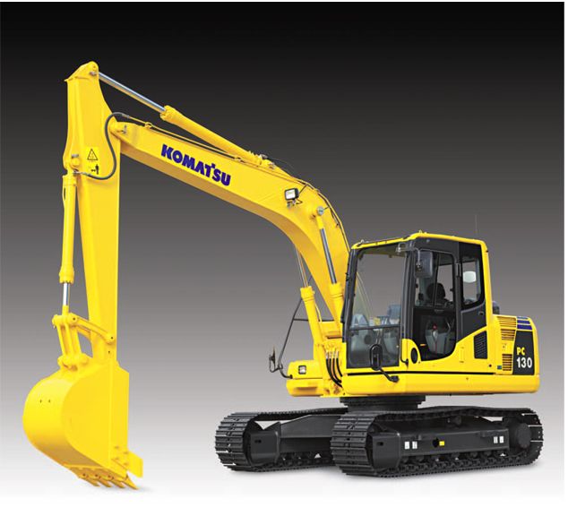 Hình ảnh máy xúc đào Komatsu đang hoạt động trên công trường