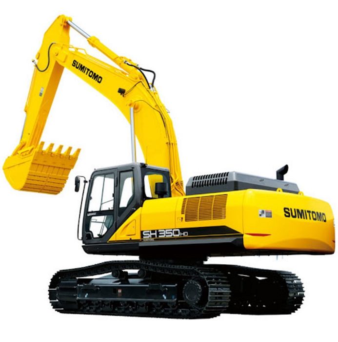 Hình ảnh máy xúc đào Sumitomo đang thi công tại công trường