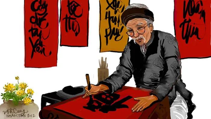 Hình ảnh ông đồ, dù chỉ là một phần trong không gian mùa xuân, đã trở thành biểu tượng sâu sắc trong lòng người Việt. Như một truyền thống không thể thiếu trong những ngày đầu năm, ông đồ không chỉ là người viết chữ mà còn là sự kết nối với một quá khứ tươi đẹp và đầy tự hào của dân tộc. Hình ảnh mực tàu, giấy đỏ và hoa đào báo hiệu một năm mới, nhưng giờ đây, khi thời gian thay đổi, ông đồ cũng dần vắng bóng, nhường chỗ cho một sự lãng quên không thể tránh khỏi.