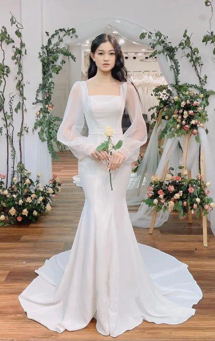 Hình ảnh váy cưới thanh lịch tại Studio Áo Cưới Msol II – Góc nhìn 1