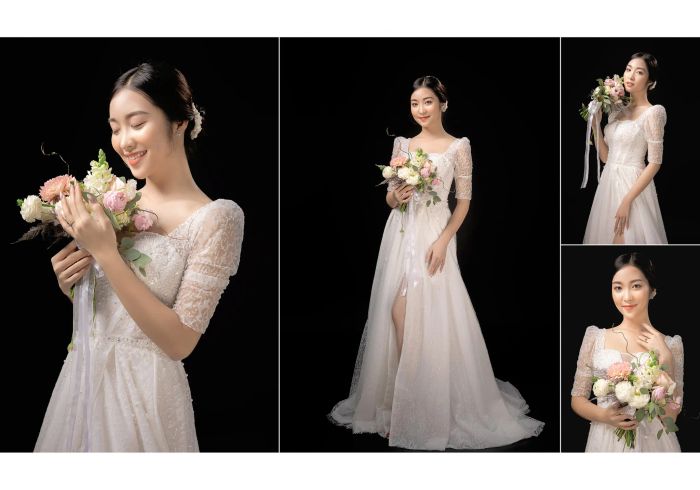 Linh Bridal - Một địa chỉ uy tín tại TP. Phan Thiết, nơi cô dâu có thể tìm thấy những mẫu váy cưới đẹp, sang trọng và đầy lôi cuốn. Linh Bridal luôn cập nhật những xu hướng váy cưới mới nhất, mang đến những thiết kế tinh tế, thanh thoát, phù hợp với mọi vóc dáng và sở thích. Dù bạn thích sự bồng bềnh của váy xòe hay sự đơn giản, thanh thoát của thiết kế ôm sát, Linh Bridal đều có thể làm bạn hài lòng. Mỗi bộ váy đều được chăm chút tỉ mỉ từ đường may đến từng chi tiết đính đá, cườm, giúp cô dâu trở thành nàng công chúa trong ngày trọng đại của mình.