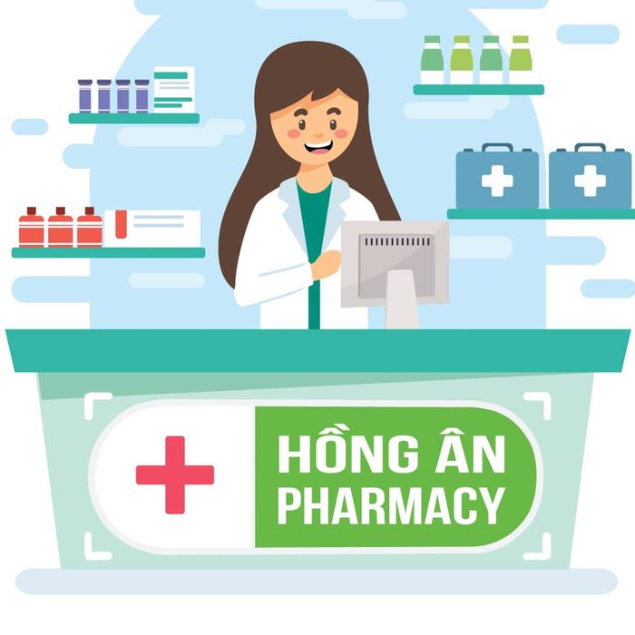 Hình ảnh nội thất hiện đại tại Nhà thuốc Hồng Ân