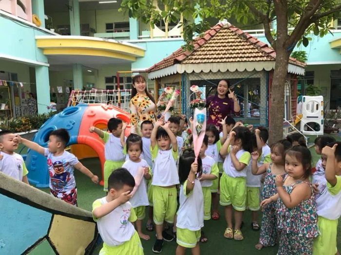 Hình ảnh sinh động về không gian học tập tại Trường Mầm non Hoa Hồng