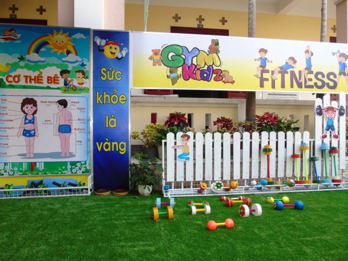 Không gian xanh mát tại Trường Mầm non Hùng Vương