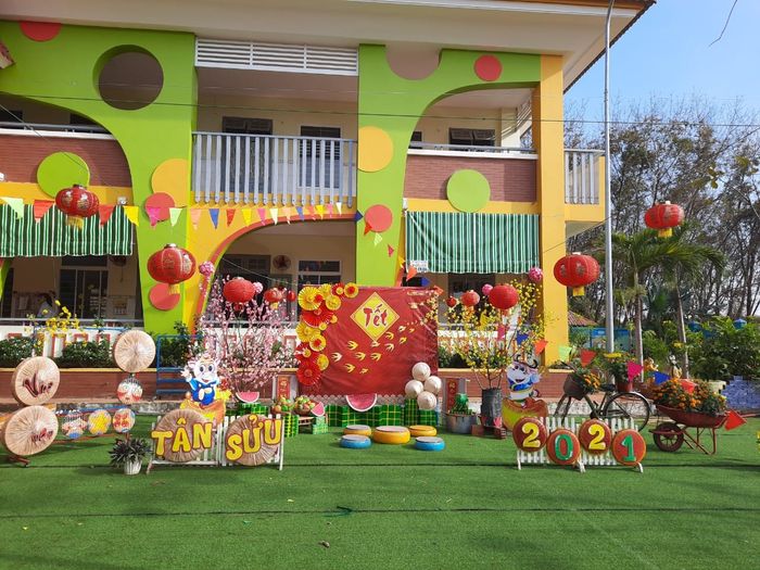 Khuôn viên xanh mát tại Trường Mẫu Giáo Phước Tín