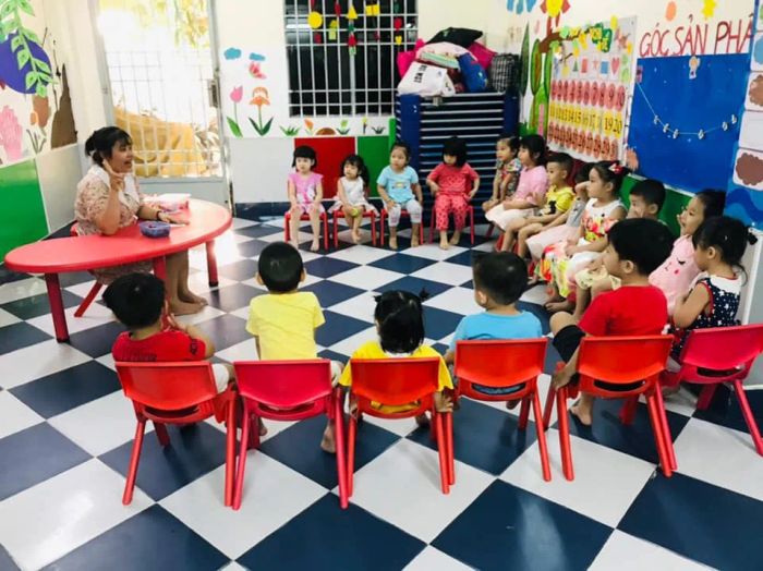 Khuôn viên xanh mát với khu vui chơi sáng tạo tại Trường Mầm non Bé Thông Minh