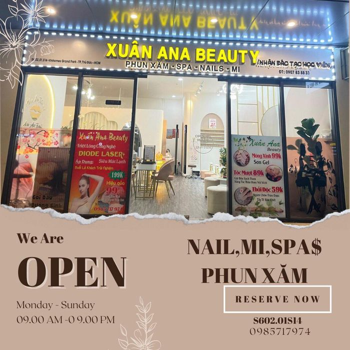 Không gian sang trọng đạt chuẩn 5 sao tại XUÂN ANA BEAUTY