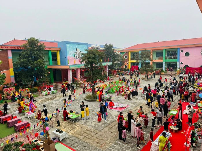 Hình ảnh khuôn viên xanh mát của Trường Mầm Non An Lạc