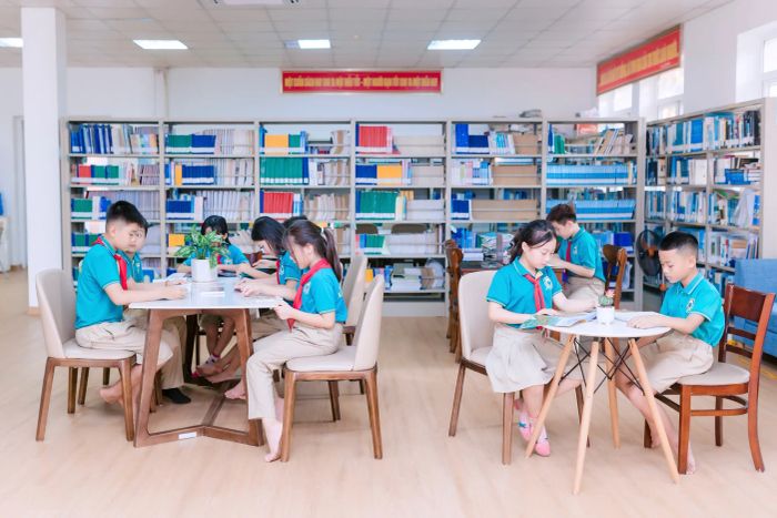 Hình ảnh khuôn viên xanh mát tại Trường Xanh Tuệ Đức Nghệ An