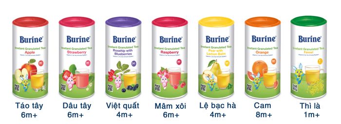 Hình ảnh chân thực về trà hoa quả Burine - thức uống vàng cho sức khỏe bé