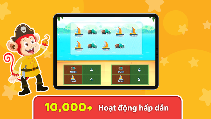 Giao diện Monkey Math sinh động