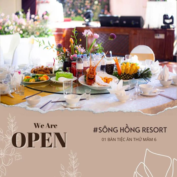 Không gian tiệc cưới sang trọng tại Sông Hồng Resort