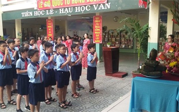 Hình ảnh sinh động về Trường Tiểu học Nguyễn Thi - góc nhìn từ sân trường