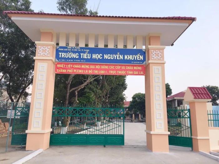 Cơ sở vật chất hiện đại và không gian xanh mát tại Trường Tiểu học Nguyễn Khuyến