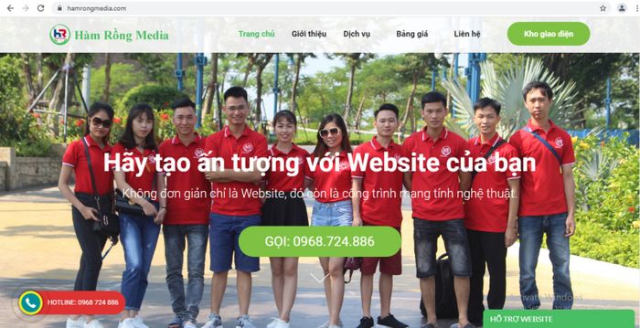 Hình ảnh giao diện website mẫu từ Hàm Rồng Media
