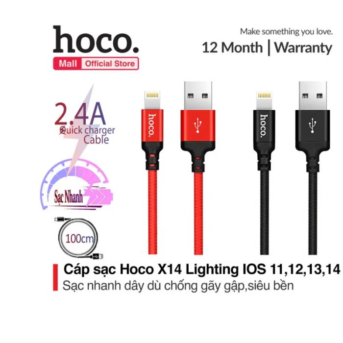 Hình ảnh cận cảnh thiết kế cáp sạc Hoco