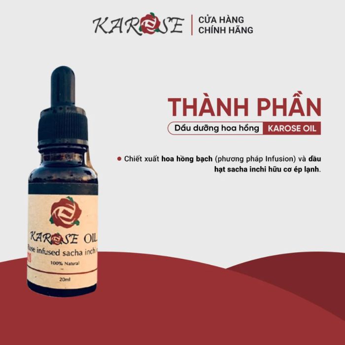 Hình ảnh chân thực dầu dưỡng hoa hồng Karose từ vườn hữu cơ