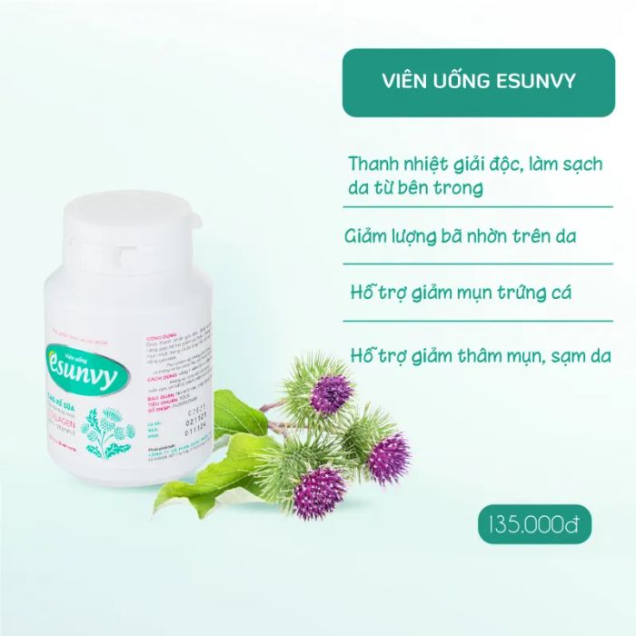 Hình ảnh thực tế viên uống Esunvy - Thiết kế sang trọng, đóng gói tiện dụng