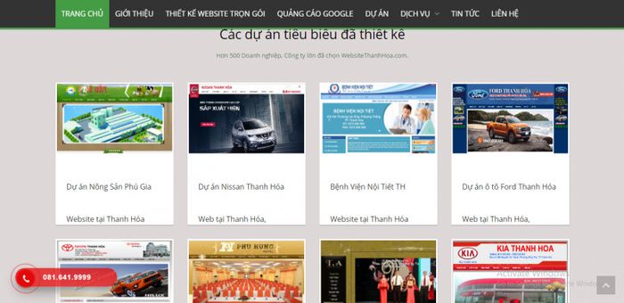 Hình ảnh dự án tiêu biểu của Websitethanhhoa