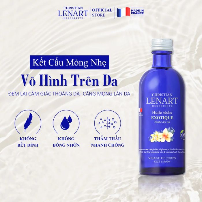 Hình ảnh chân thực về dầu khô dưỡng ẩm Christian Lenart