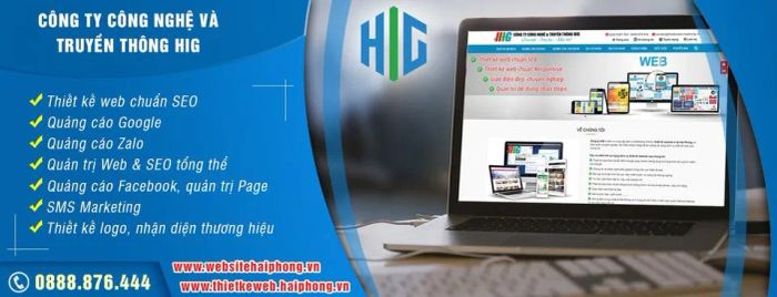 Hình ảnh thiết kế website ấn tượng của HIG