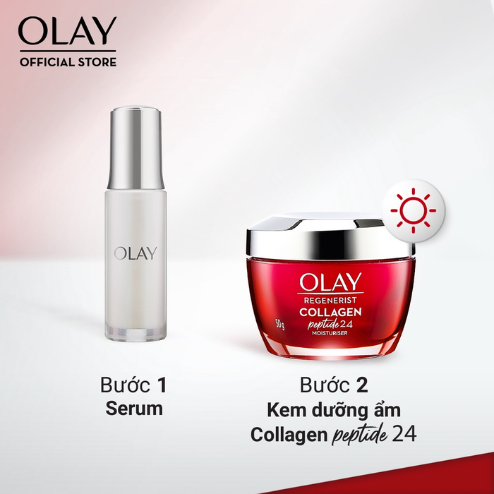 Hình ảnh chính hãng kem dưỡng Olay Collagen Peptide 24