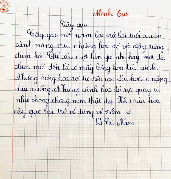 Hình ảnh thành quả học viên tại Luyện chữ đẹp Diệu Mai