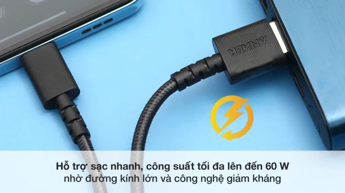 Hình ảnh chân thực cáp sạc Anker phiên bản cao cấp