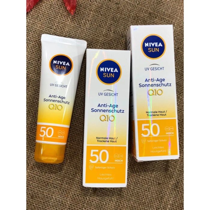 Hình ảnh thực tế Kem Chống Nắng Nivea Q10 SPF50 chính hãng Đức
