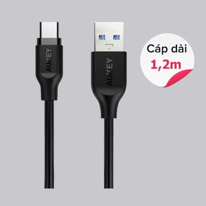 Hình ảnh cận cảnh cáp sạc Aukey phiên bản cao cấp