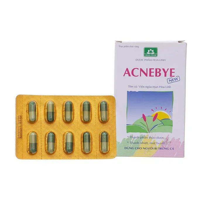 Hình ảnh thực tế viên uống Acne Bye - Thiết kế sang trọng, đóng gói 30 viên tiện dụng