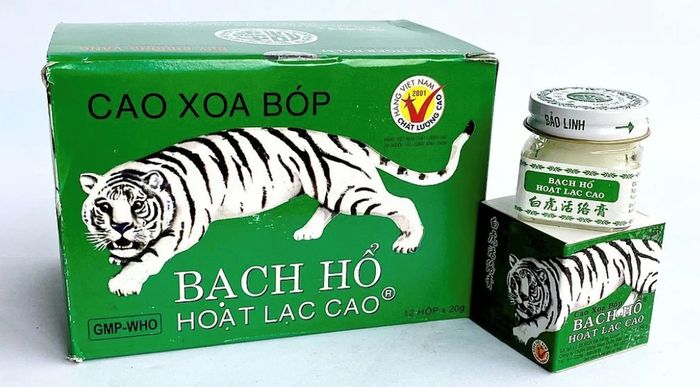Hình ảnh bao bì và kết cấu Bạch Hổ Hoạt Lạc Cao