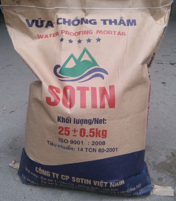 Hình ảnh ứng dụng Vữa chống thấm Sotin trong thực tế thi công