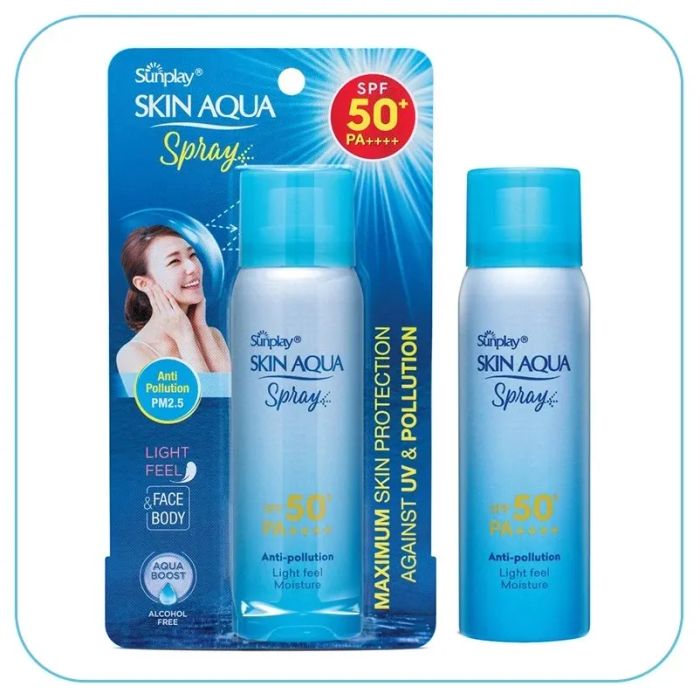 Kem chống nắng Sunplay Skin Aqua Sara-Fit UV Spray Fragrance Free SPF50+ PA++++ - kết hợp khả năng chống nắng vượt trội và dưỡng ẩm tối ưu cho làn da ảnh 2
